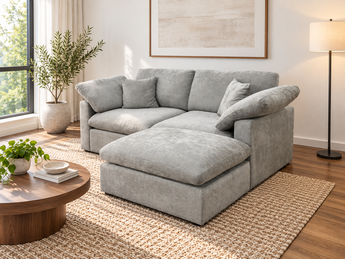 Nest | Light Grey | Sofa | 2pc + Ottoman