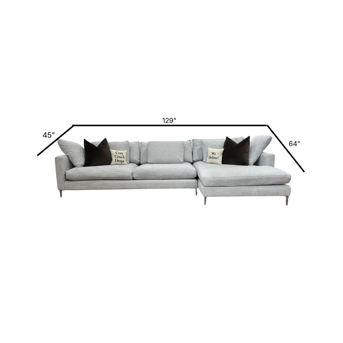Stylus Haze Sectional Sofa 129”