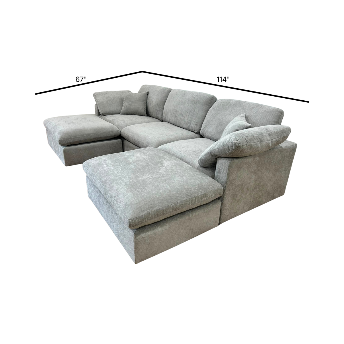 Nest | Light Grey | Sofa | 3pc + 2 Ottoman