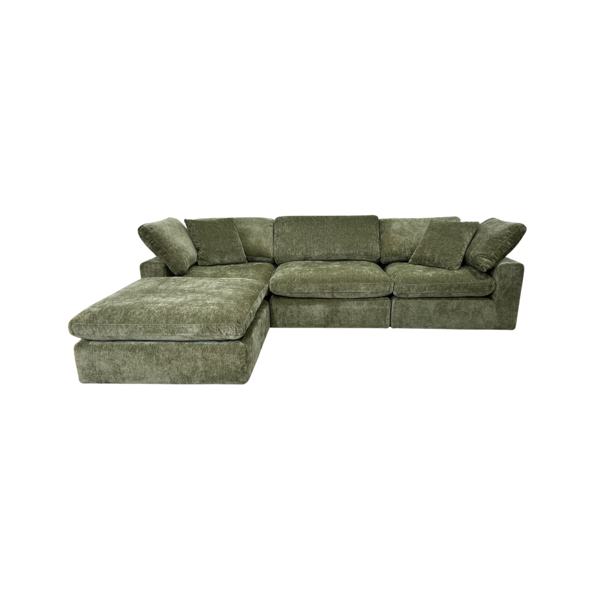 Snug Modular Sofa - Green - 3pc + Ottoman