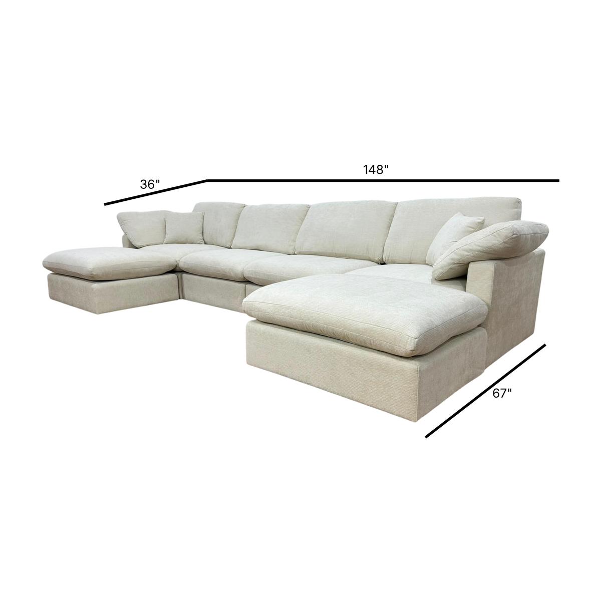 Nest | Cream | Sofa | 4pc + 2 Ottoman