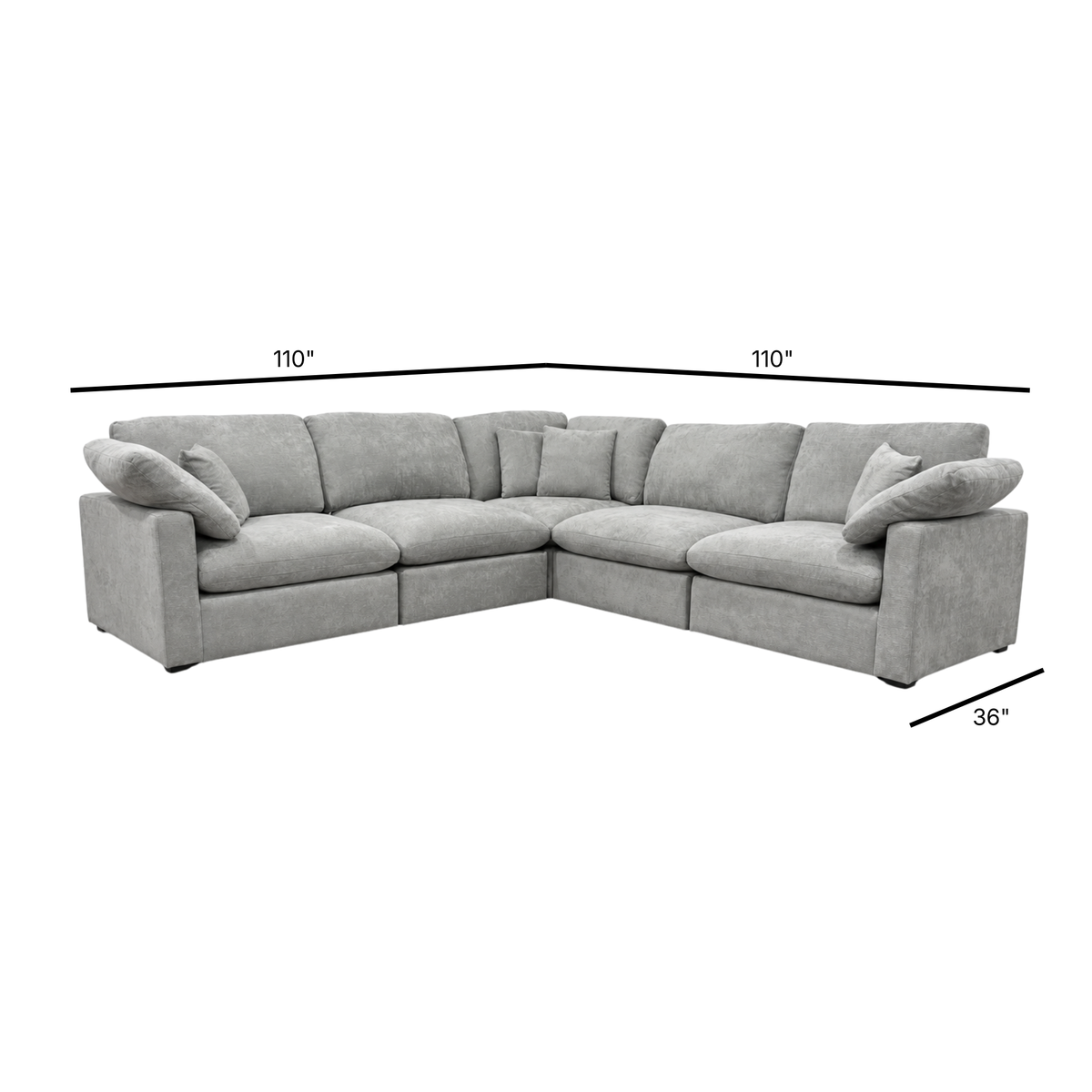 Nest | Light Grey | Corner Sectional | 5pc Corner