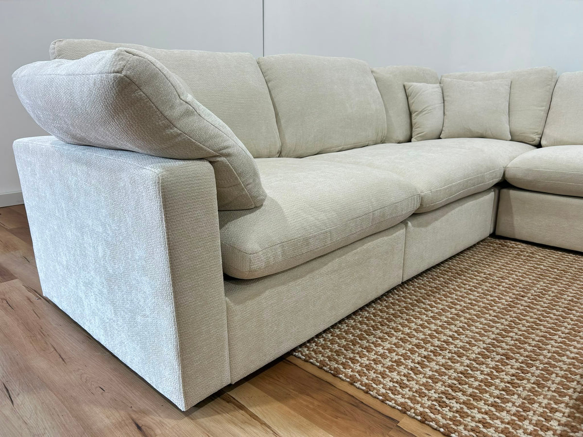 Nest | Cream | Corner Sectional | 5pc Corner + Ottoman