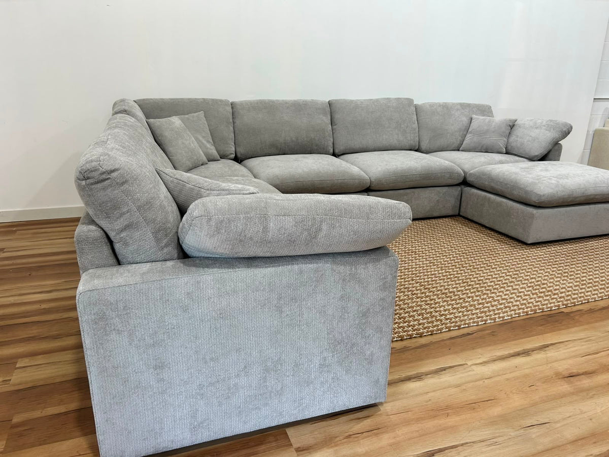 Nest | Light Grey | Corner Sectional | 6pc Corner + Ottoman