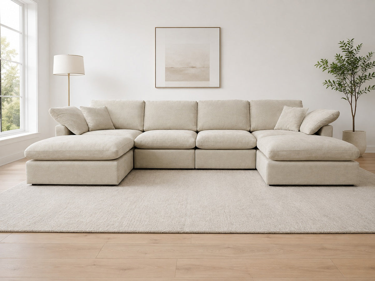 Nest | Cream | Sofa | 4pc + 2 Ottoman
