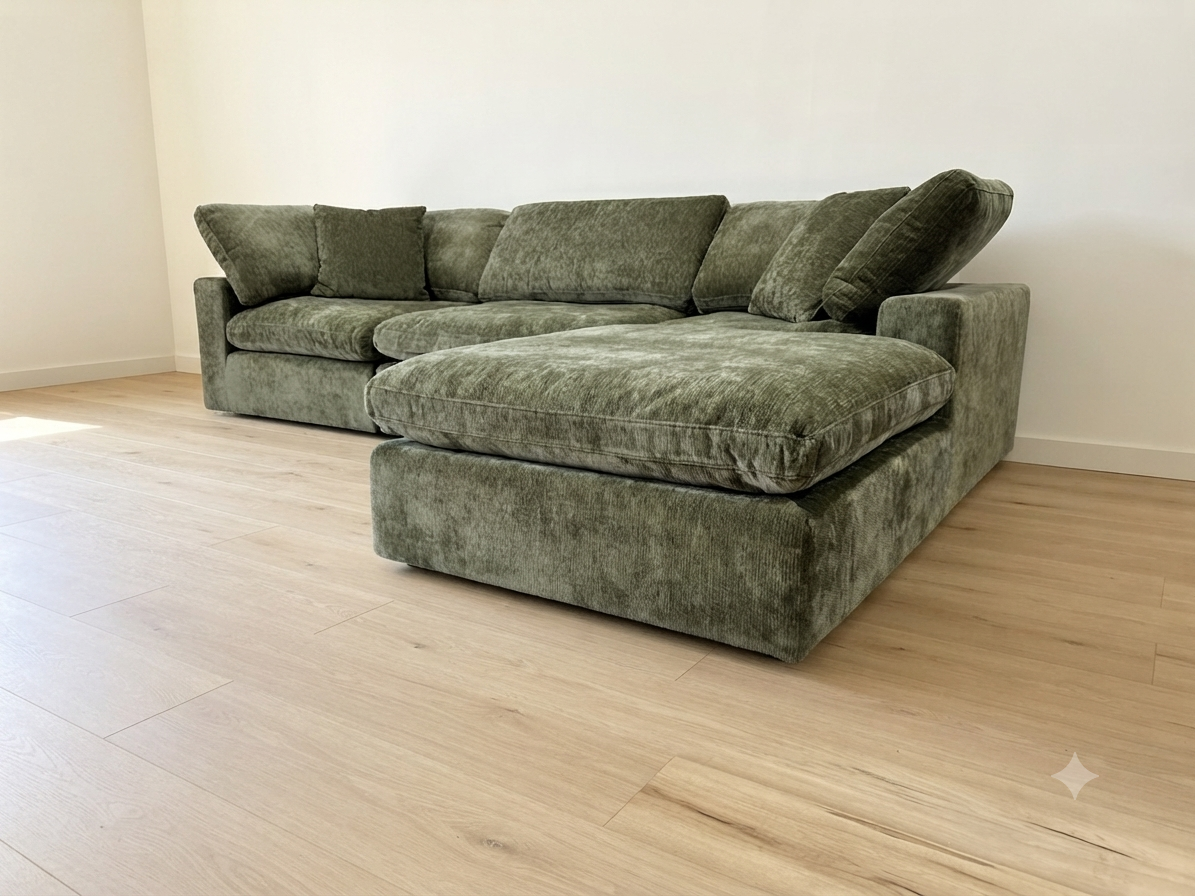 Snug Modular Sofa - Green - 3pc + Ottoman