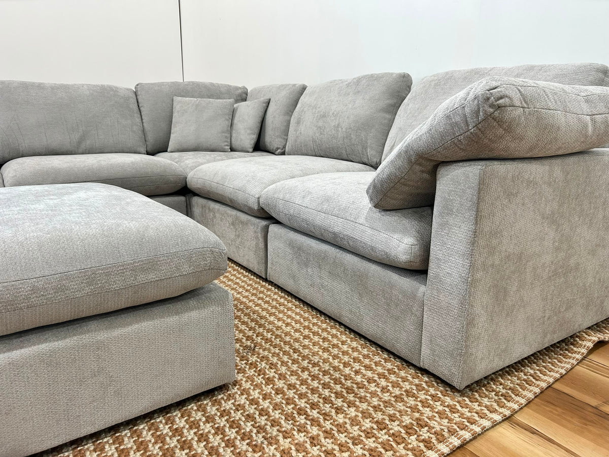 Nest | Light Grey | Corner Sectional | 5pc Corner + Ottoman