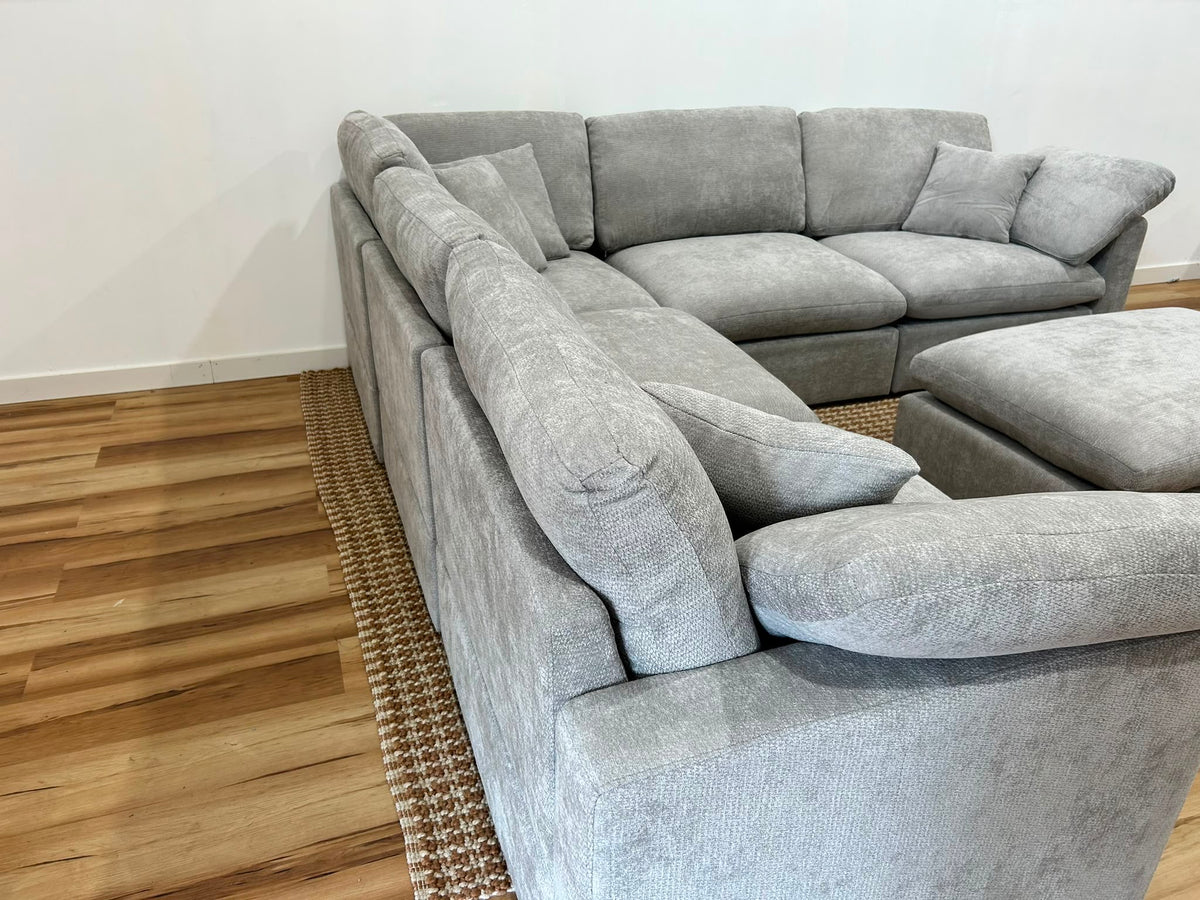 Nest | Light Grey | Corner Sectional | 5pc Corner + Ottoman