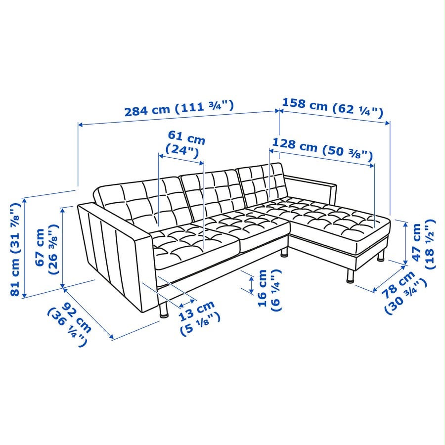 Ikea Morabo Sectional Sofa 111”
