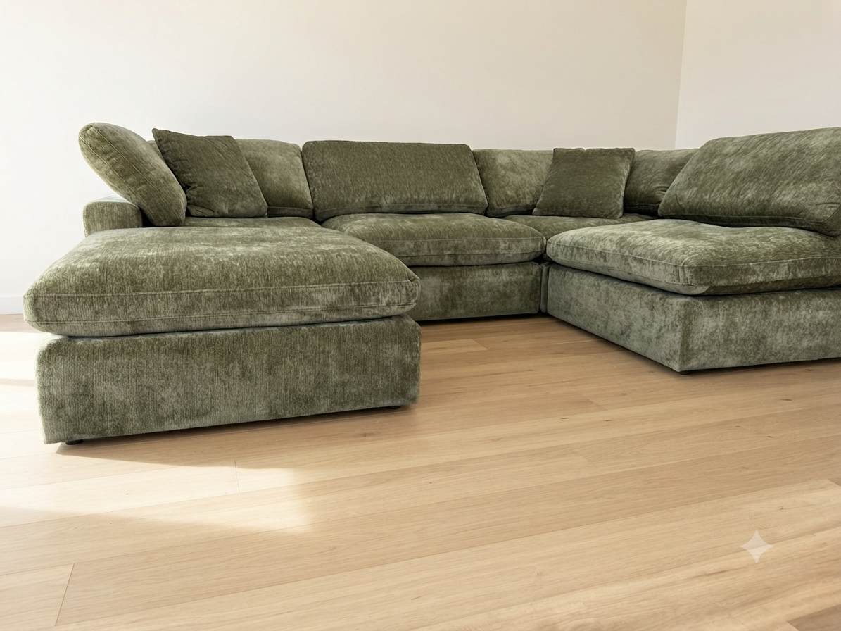 Snug Modular Sofa - Green - 4pc + Ottoman