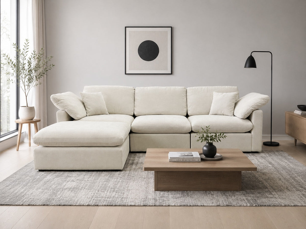 Nest | Cream | Sofa | 3pc + Ottoman