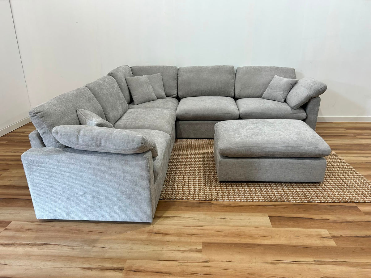Nest | Light Grey | Corner Sectional | 5pc Corner + Ottoman