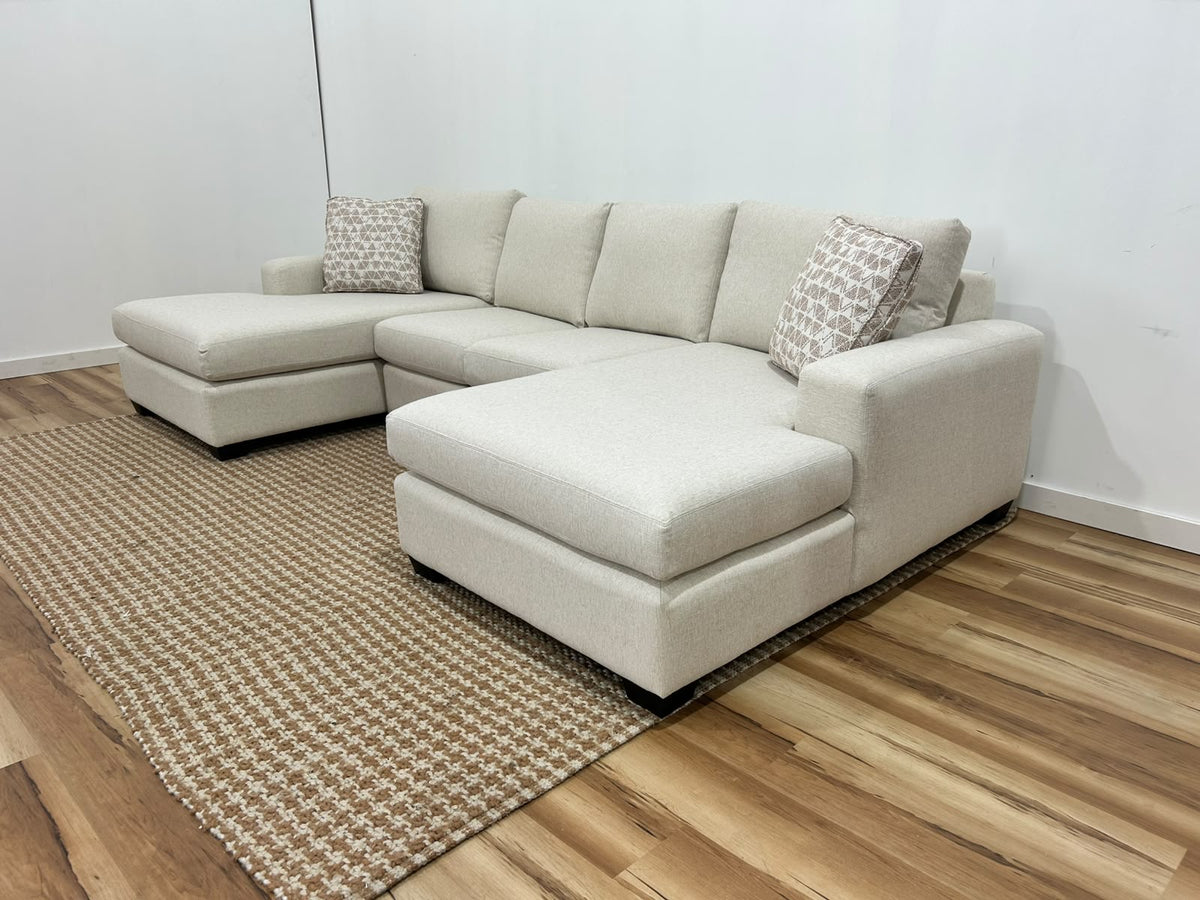 Stylus Cannon Double Chaise Sectional Sofa 128”
