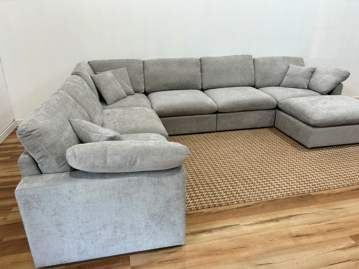 Nest | Light Grey | Corner Sectional | 6pc Corner + Ottoman