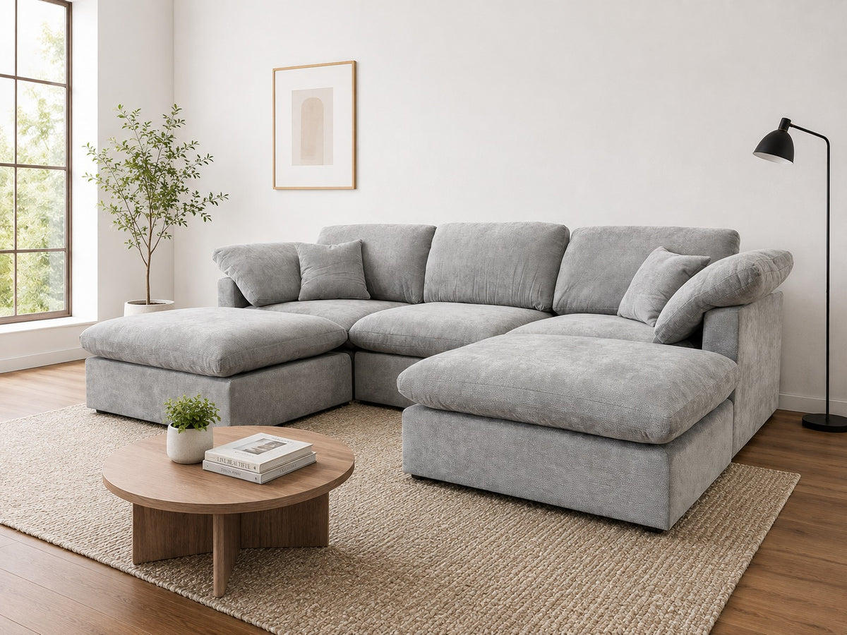 Nest | Light Grey | Sofa | 3pc + 2 Ottoman
