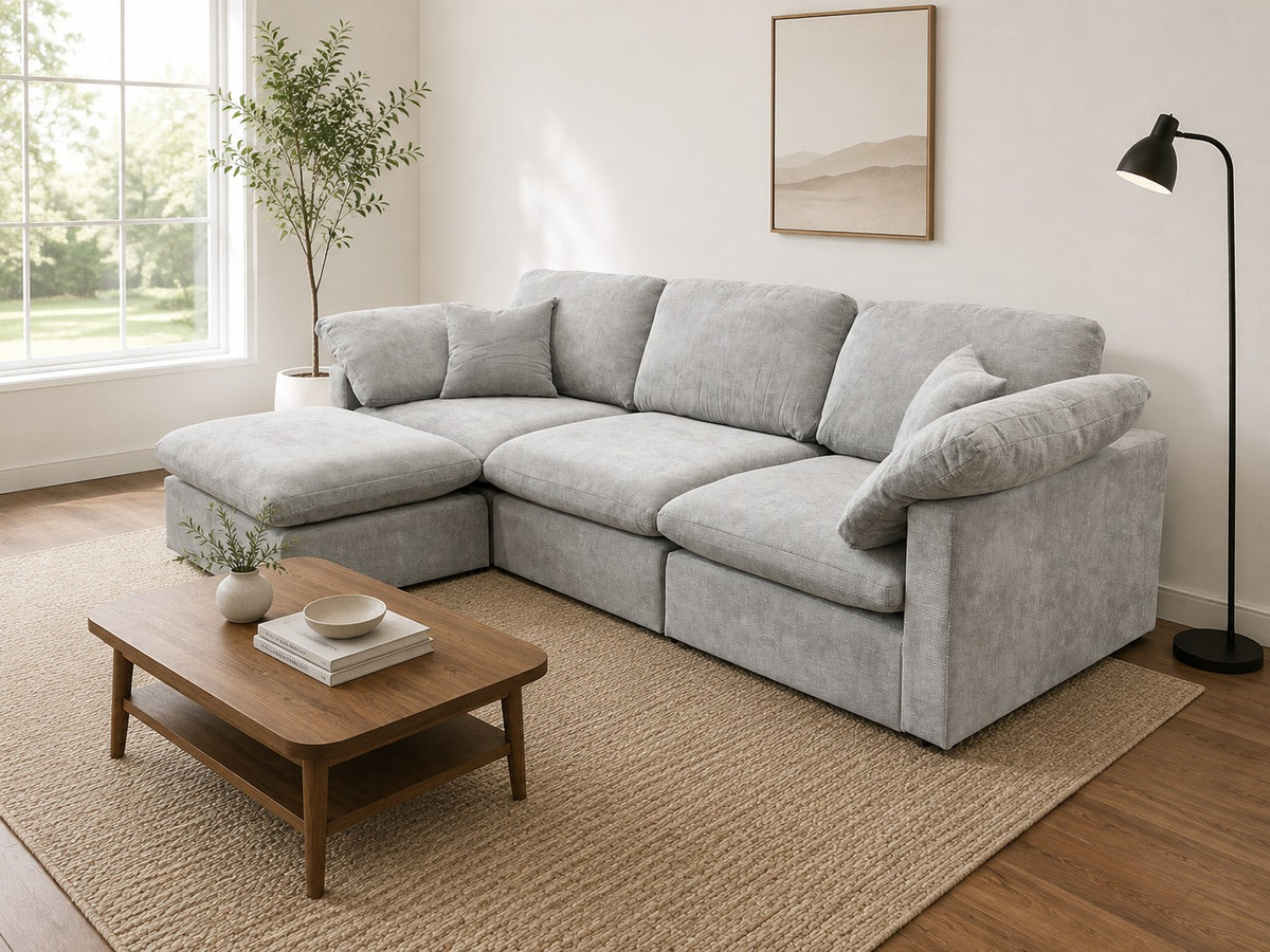 Nest | Light Grey | Sofa | 3pc + Ottoman