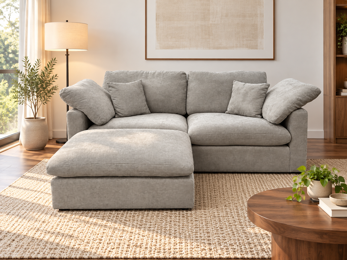 Nest | Light Grey | Sofa | 2pc + Ottoman