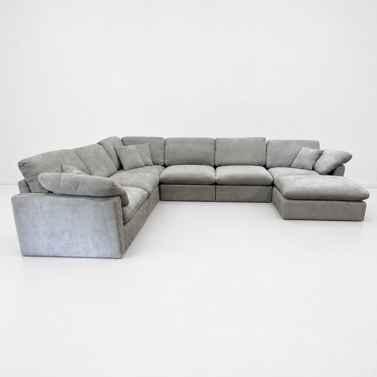 Nest | Light Grey | Corner Sectional | 6pc Corner + Ottoman