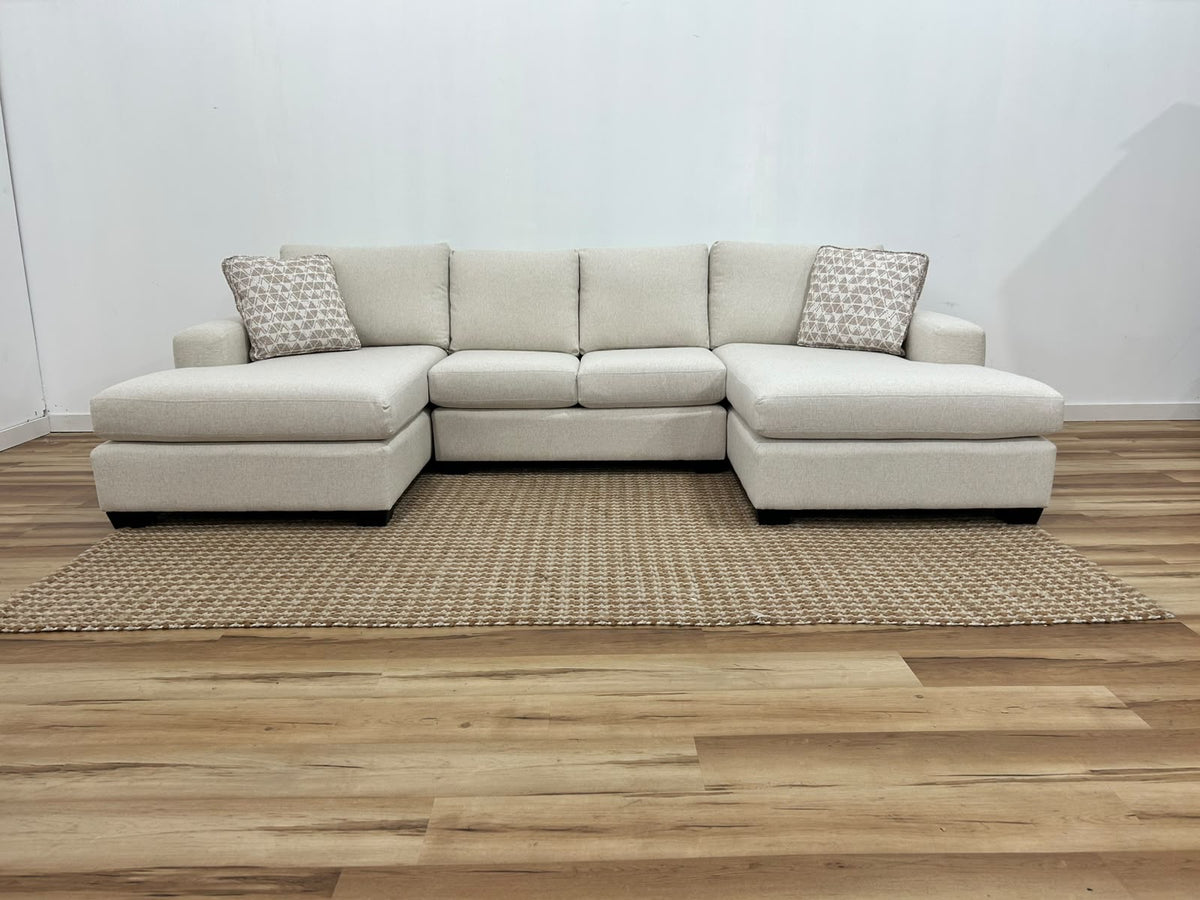 Stylus Cannon Double Chaise Sectional Sofa 128”