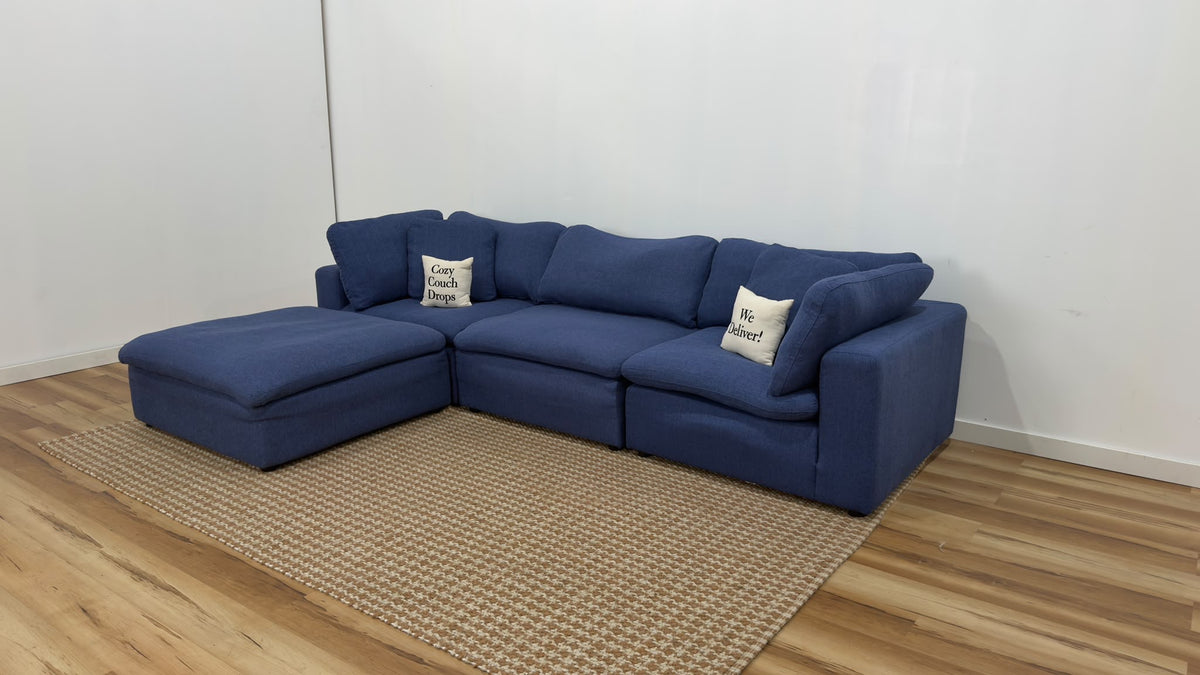 Blue 4pc Modular Sofa 118”