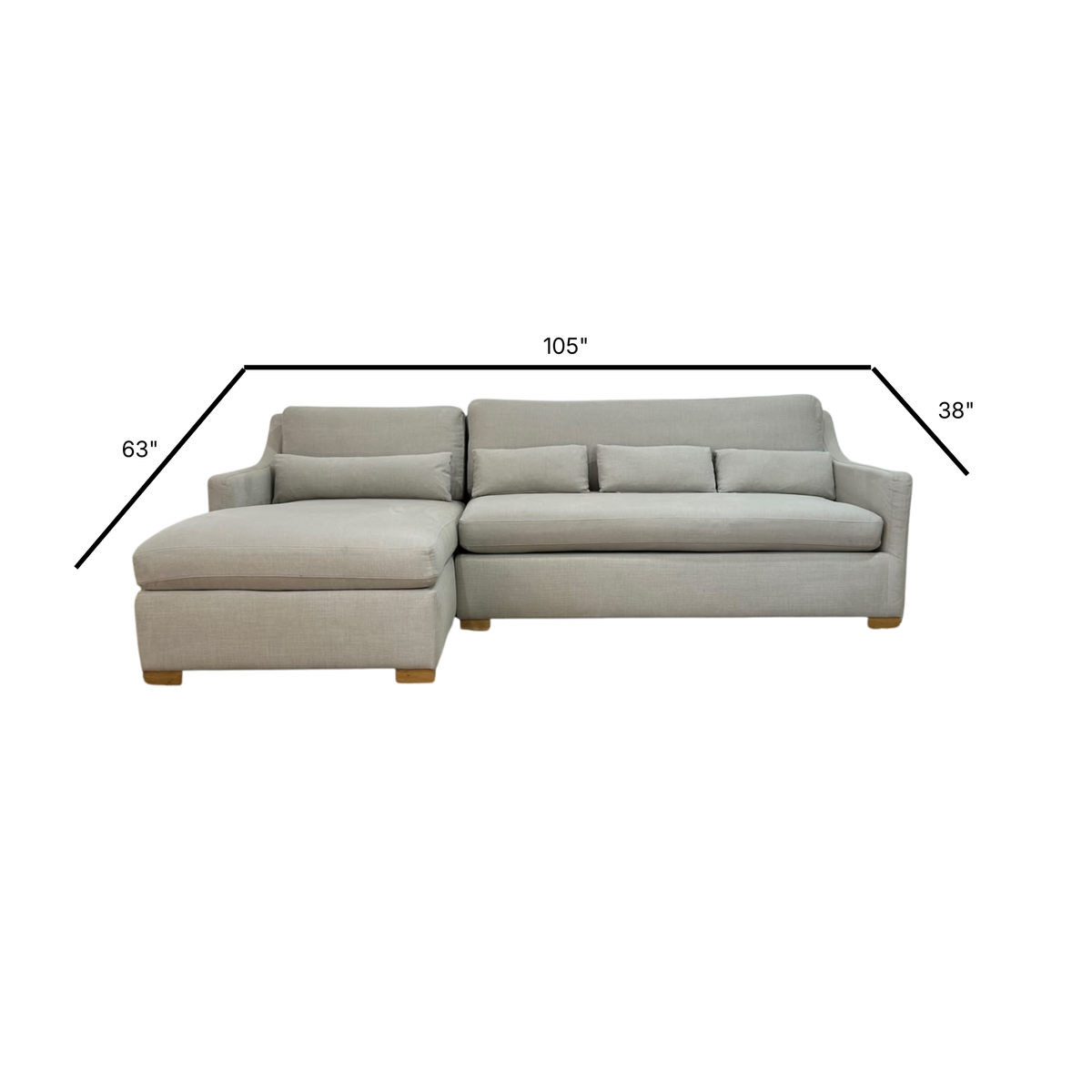 Interior Define Ella Sectional Sofa 105”