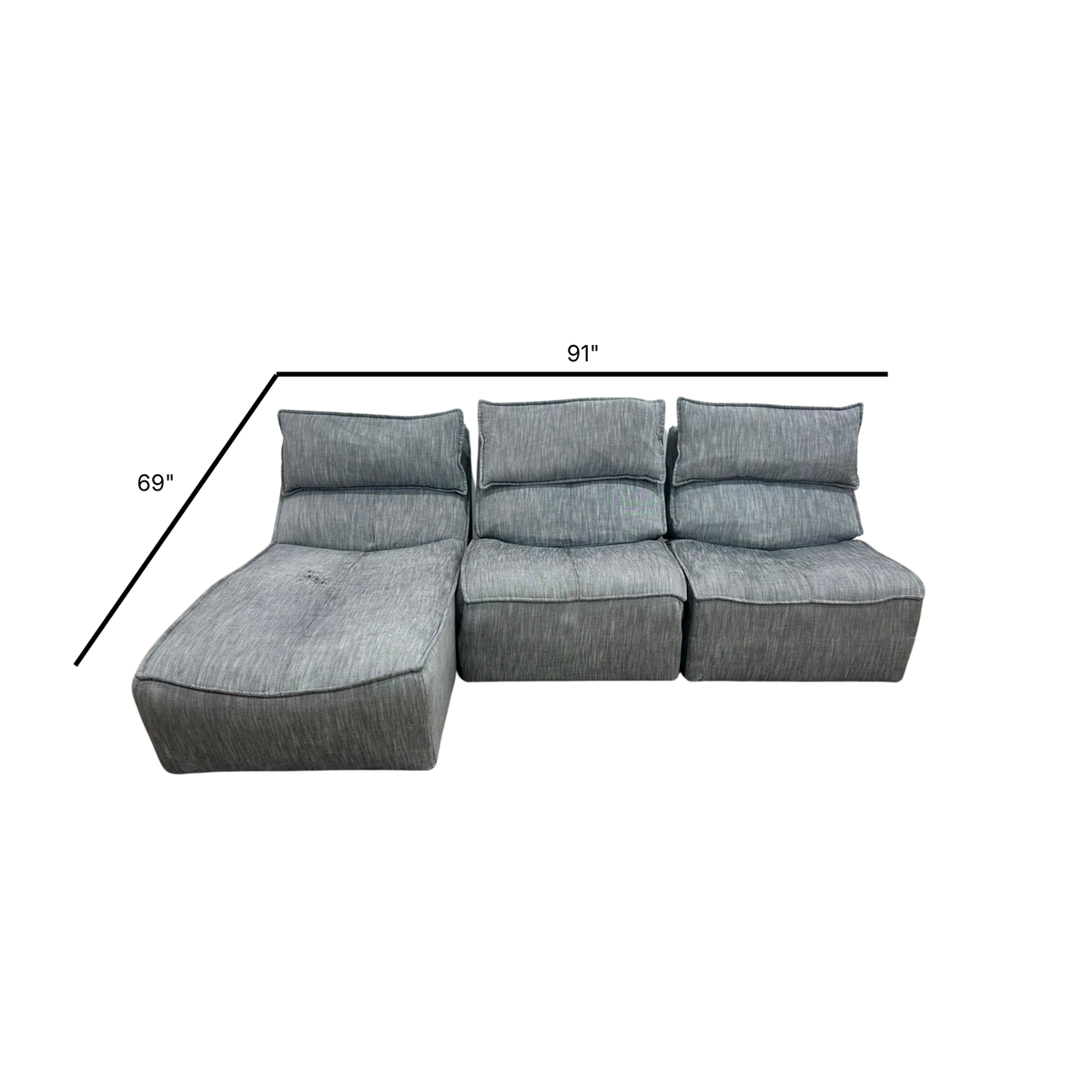 Calia Italia Hip Hop Reclining Modular Sofa 91”