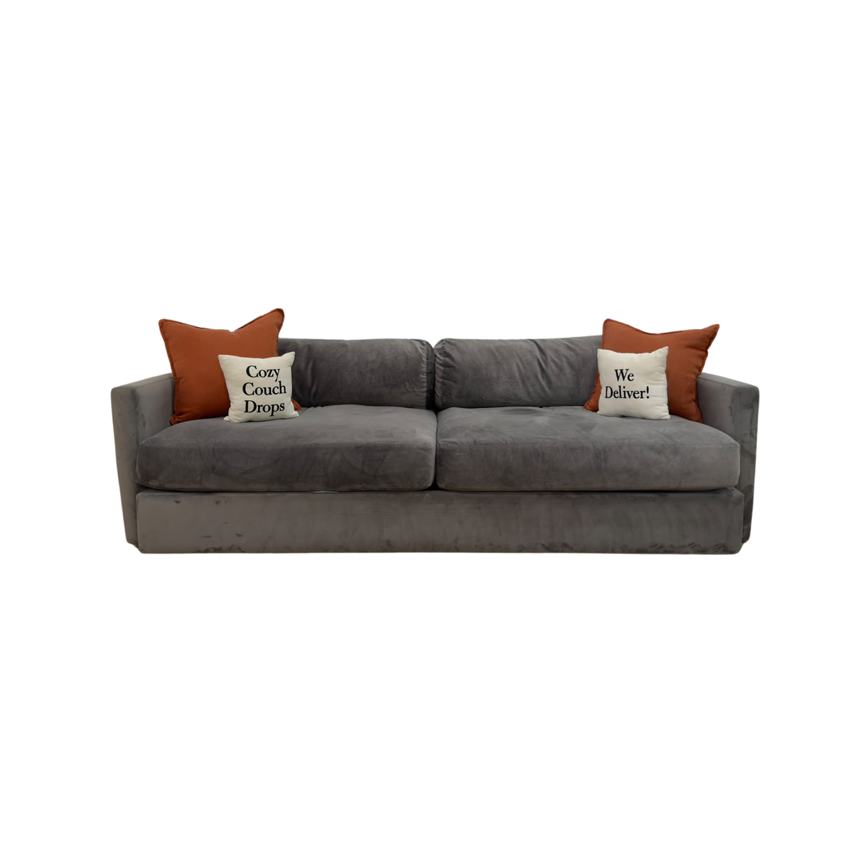 Crate & Barrel Velvet Lounge Sofa 90”