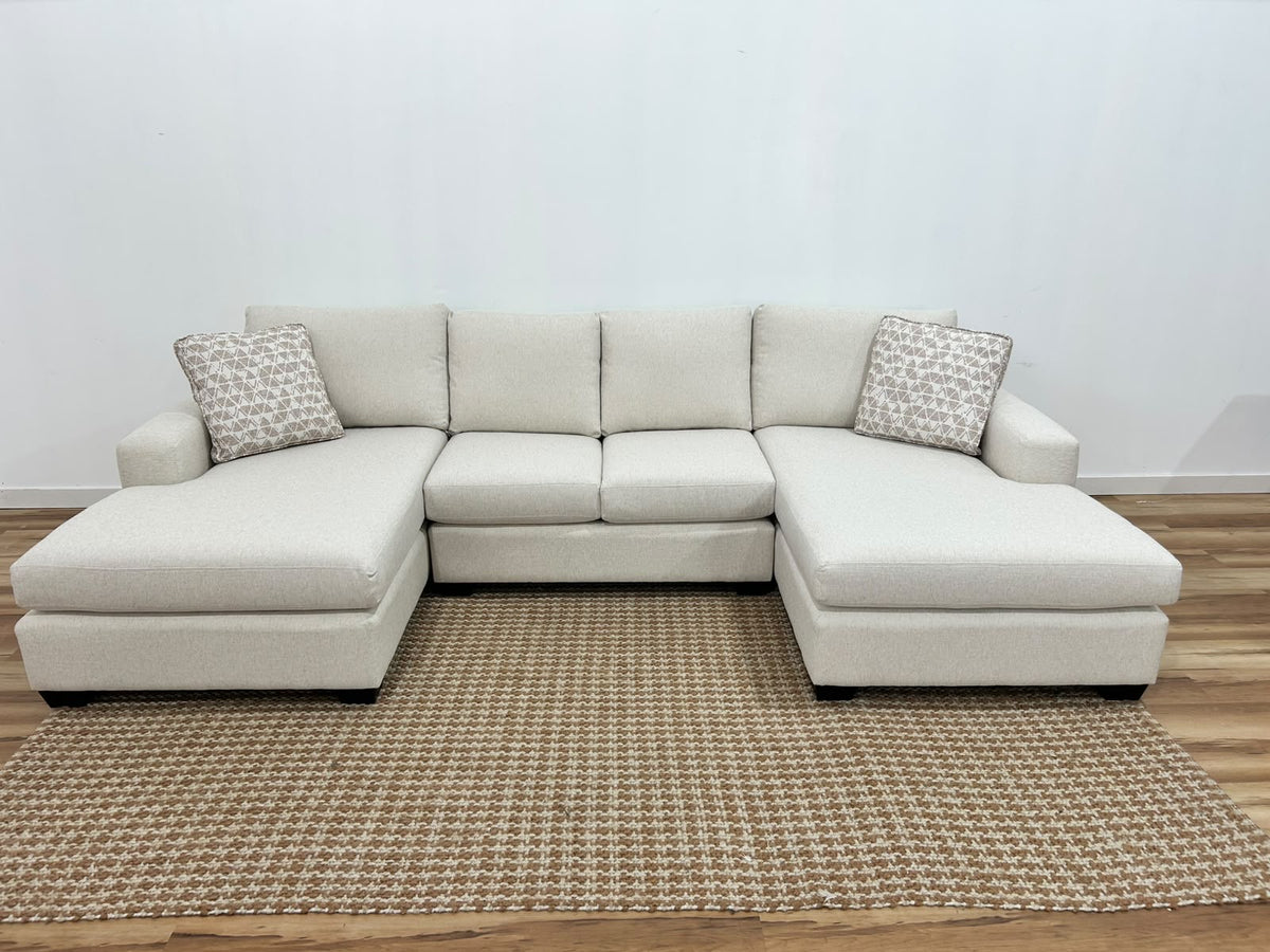 Stylus Cannon Double Chaise Sectional Sofa 128”