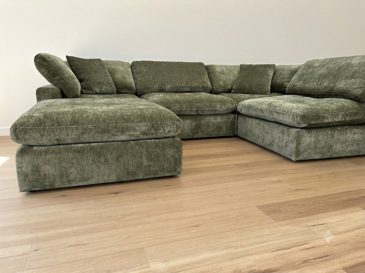 Snug Modular Sofa - Green - 4pc + Ottoman