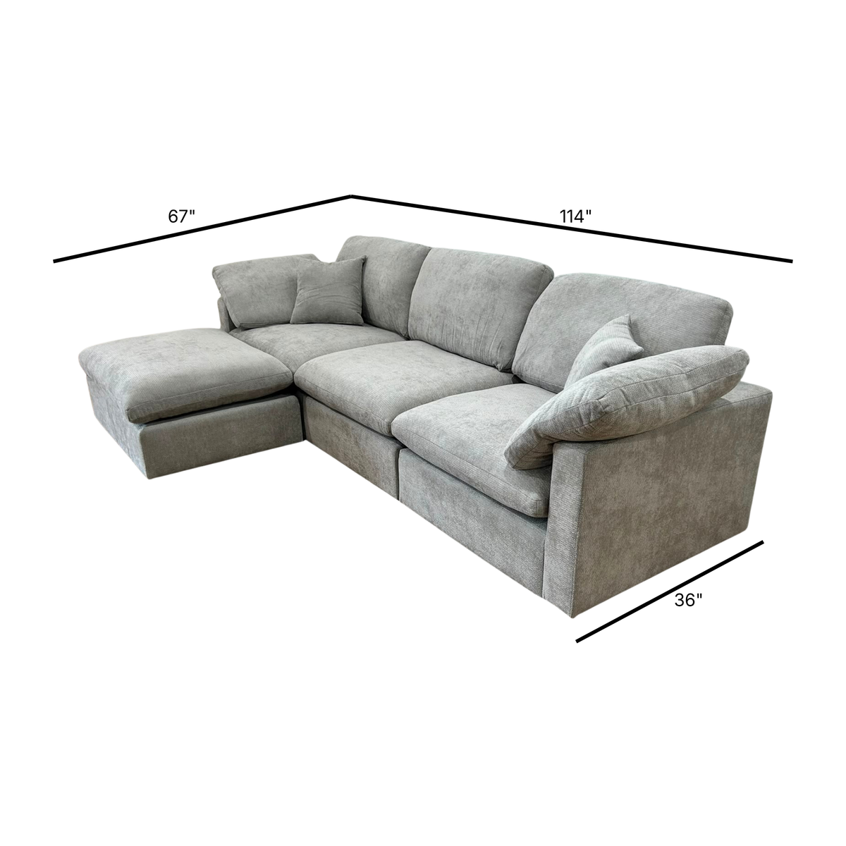 Nest | Light Grey | Sofa | 3pc + Ottoman