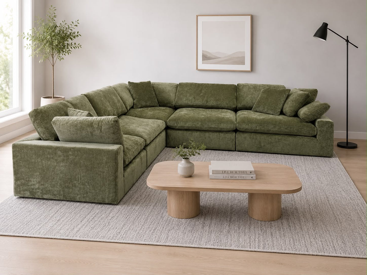Snug Modular Sofa - Green - 5pc