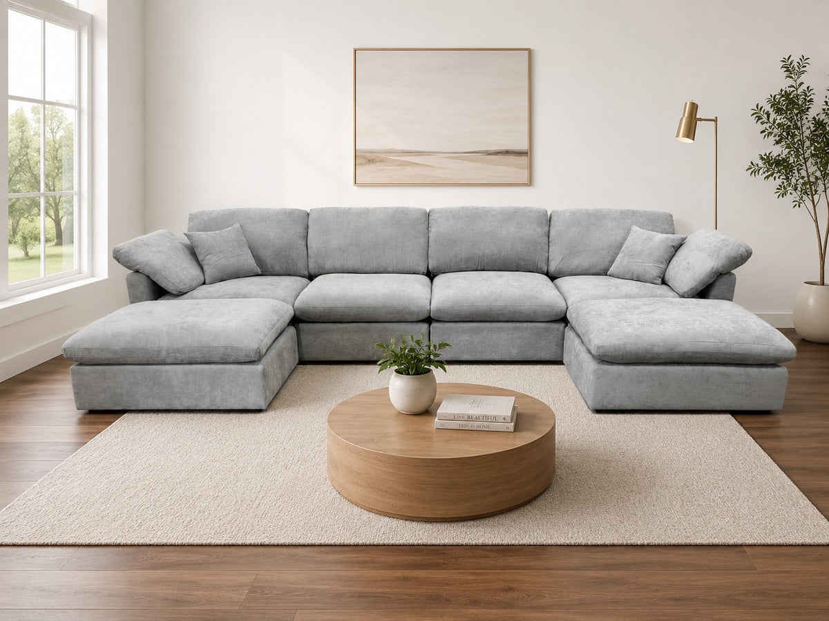 Nest | Light Grey | Sofa | 4pc + 2 Ottoman