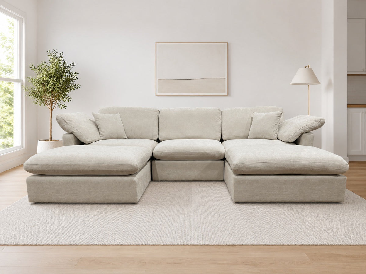 Nest | Cream | Sofa | 3pc + 2 Ottoman