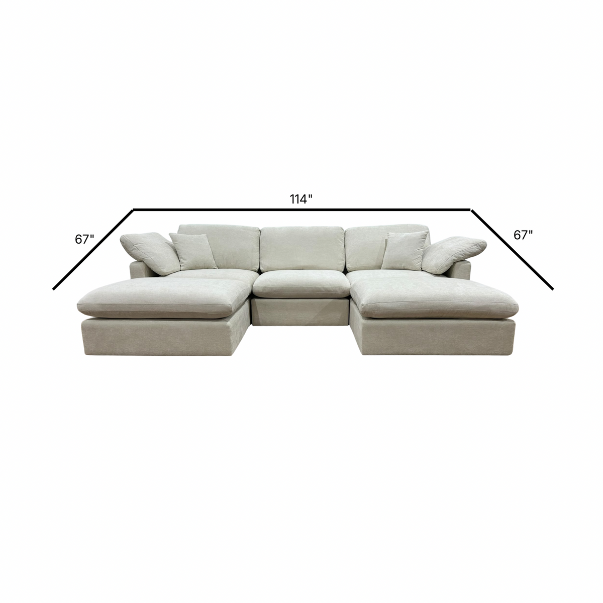 Nest | Cream | Sofa | 3pc + 2 Ottoman