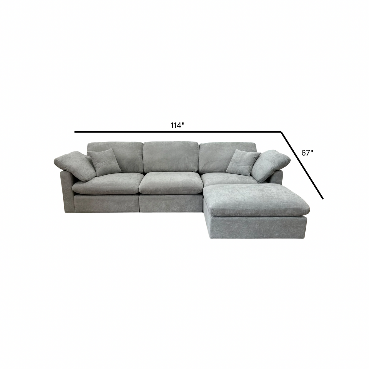 Nest | Light Grey | Sofa | 3pc + Ottoman
