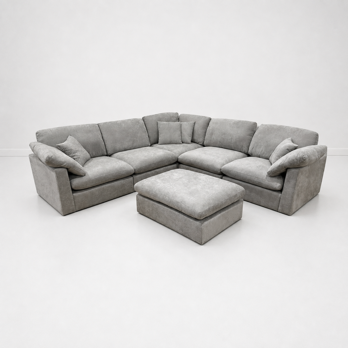 Nest | Light Grey | Corner Sectional | 5pc Corner + Ottoman
