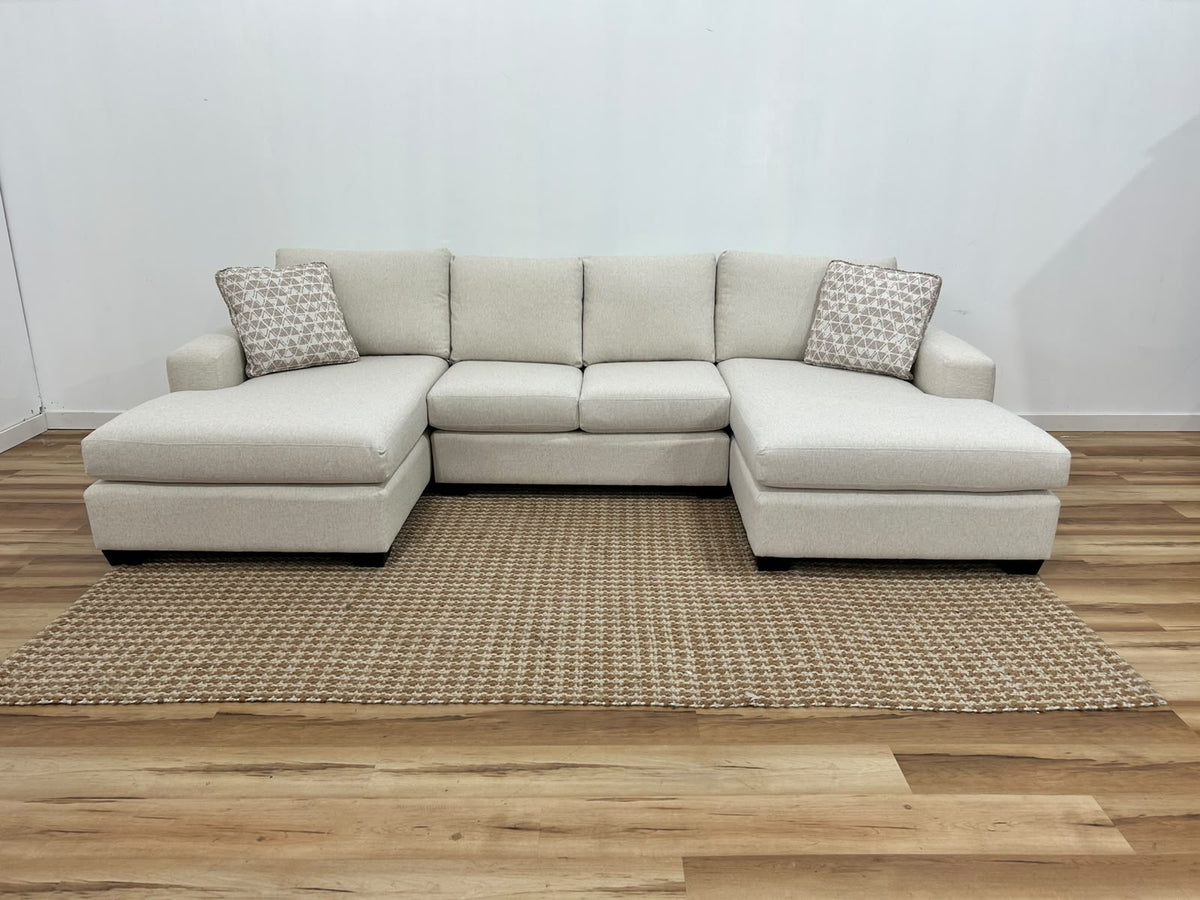 Stylus Cannon Double Chaise Sectional Sofa 128”