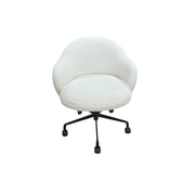 White Boucle Office Chair