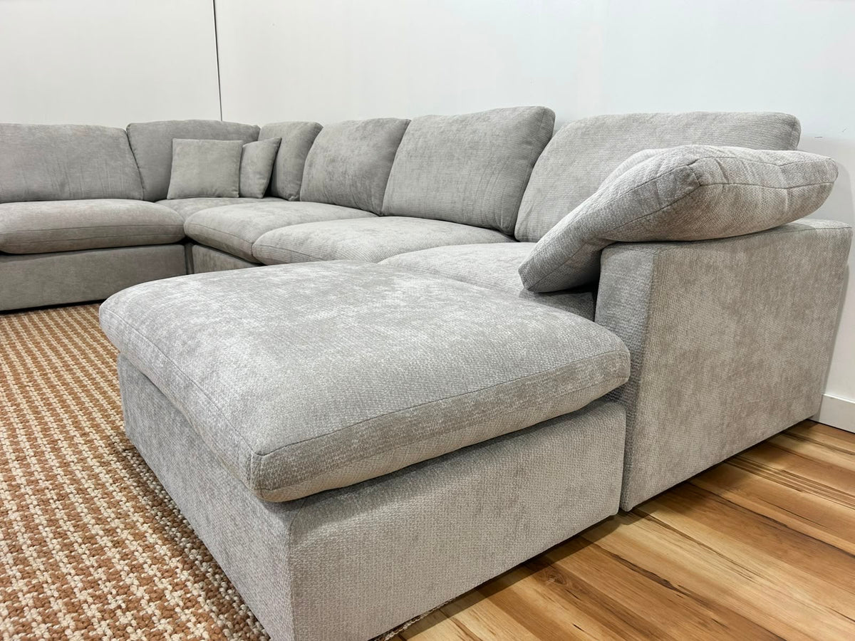 Nest | Light Grey | Corner Sectional | 6pc Corner + Ottoman