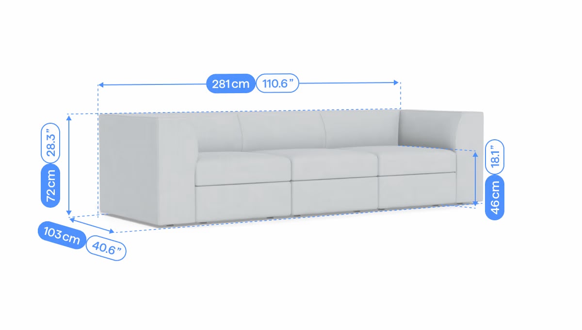 Cozey Atmosphere Modular Sofa 110”