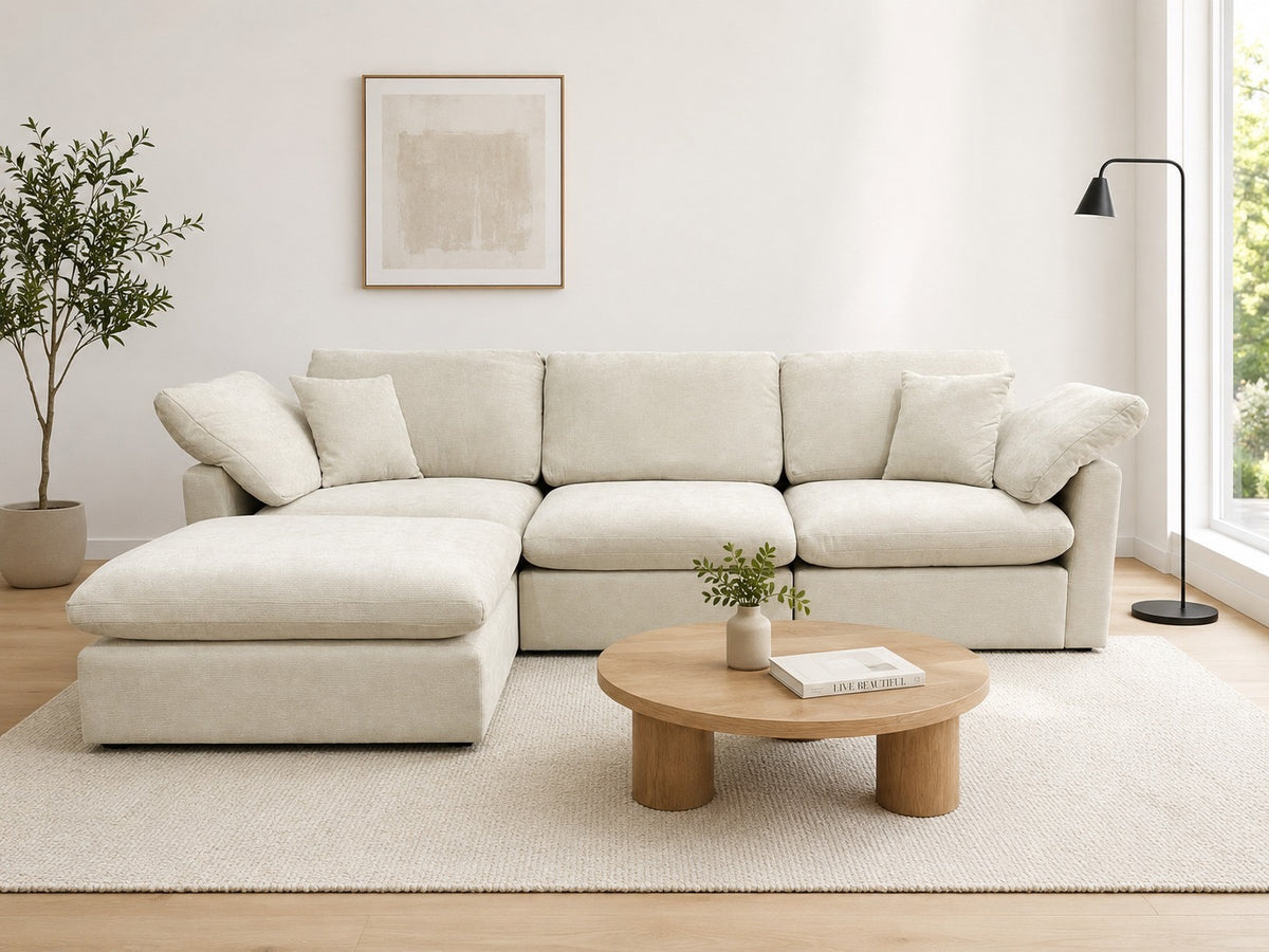 Nest | Cream | Sofa | 3pc + Ottoman