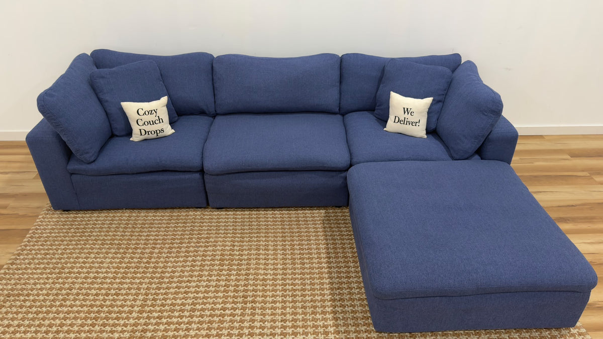 Blue 4pc Modular Sofa 118”