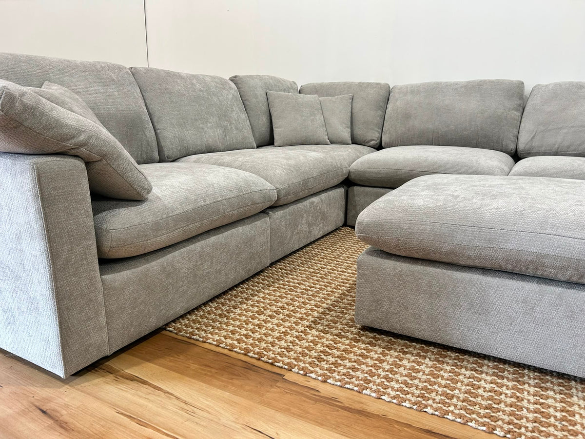 Nest | Light Grey | Corner Sectional | 5pc Corner + Ottoman