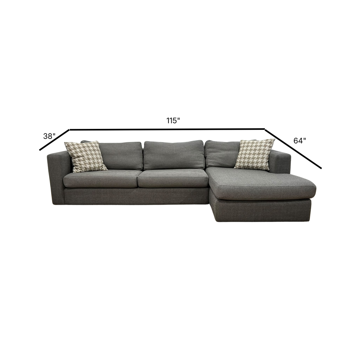 Stylus Cannon Sectional Sofa 115”