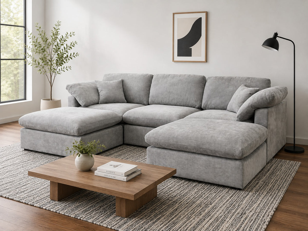 Nest | Light Grey | Sofa | 3pc + 2 Ottoman