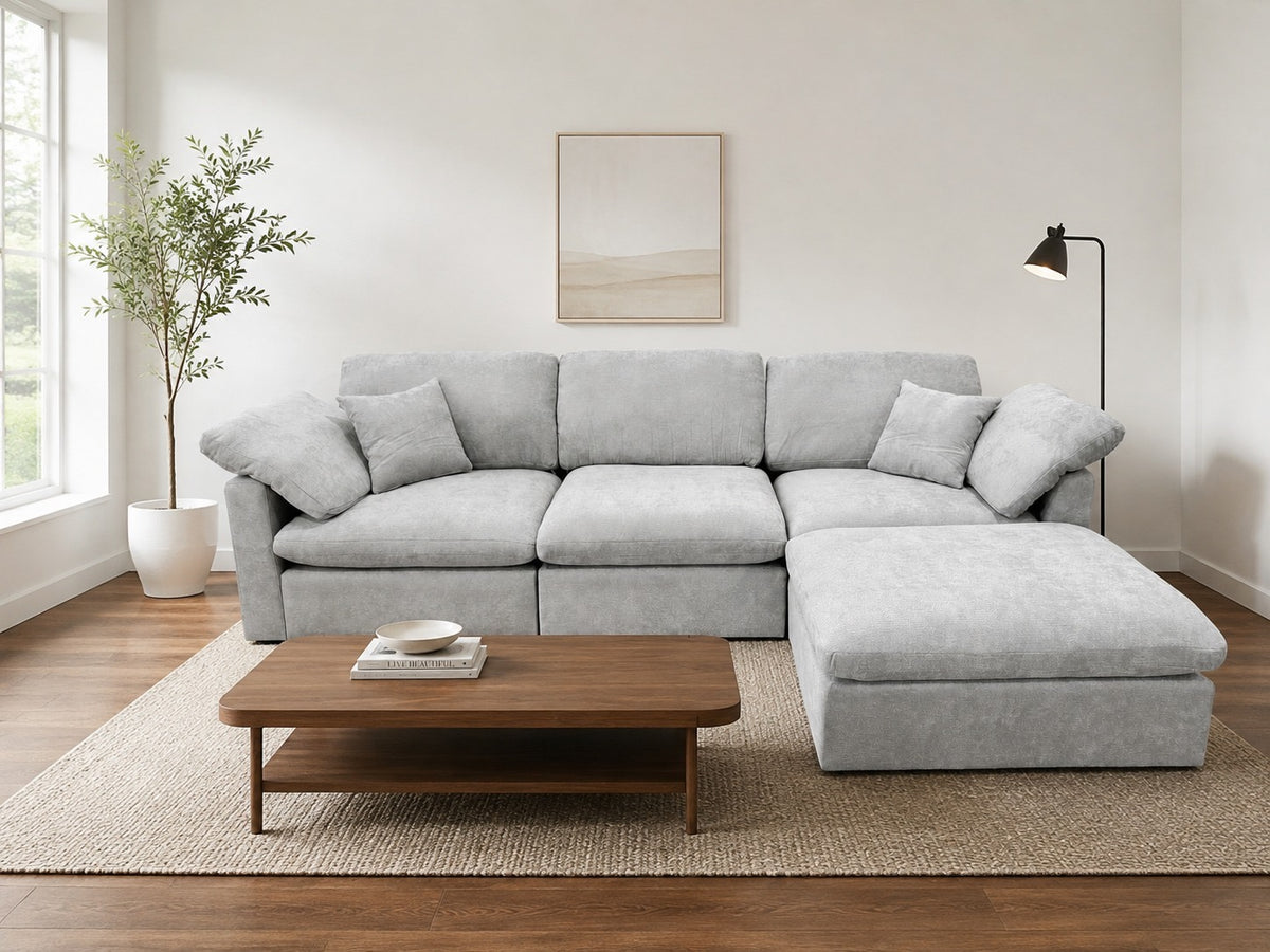 Nest | Light Grey | Sofa | 3pc + Ottoman