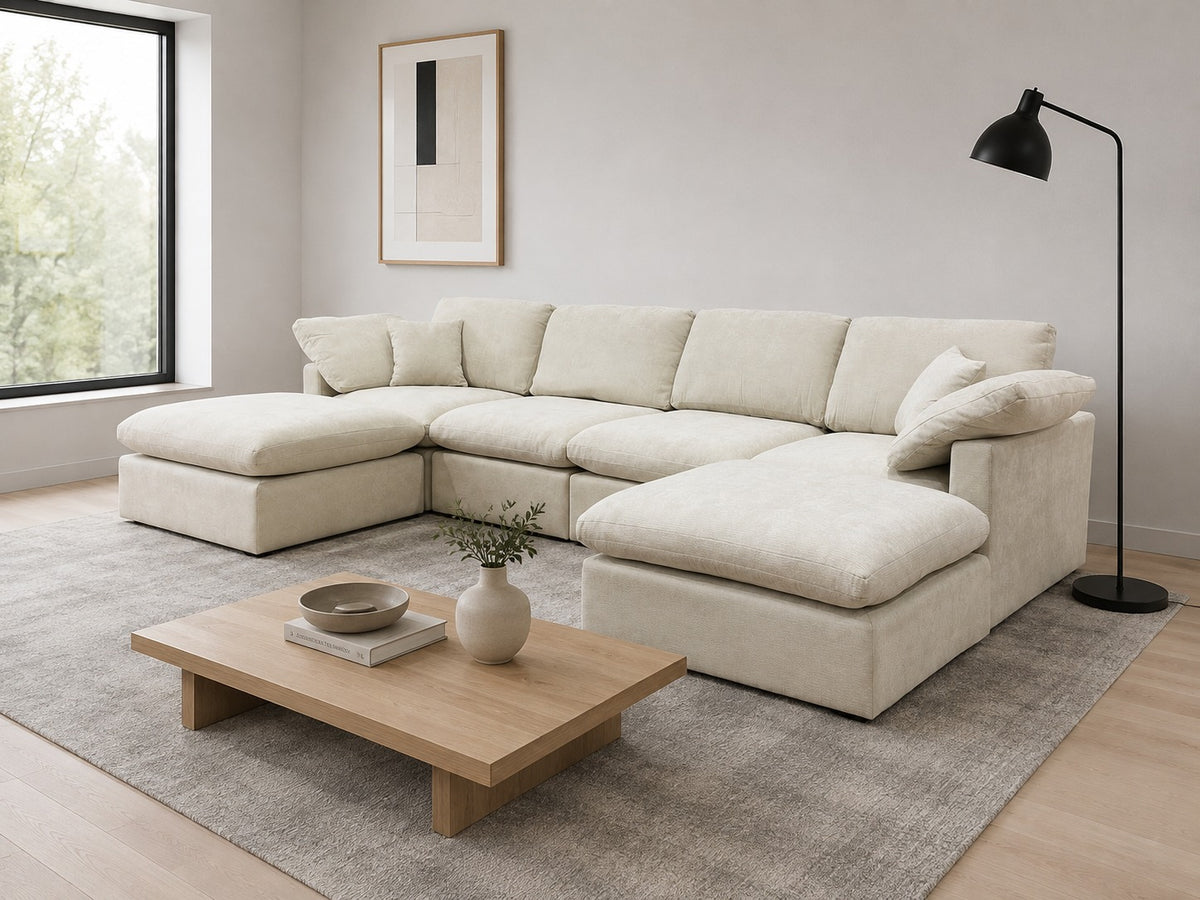 Nest | Cream | Sofa | 4pc + 2 Ottoman