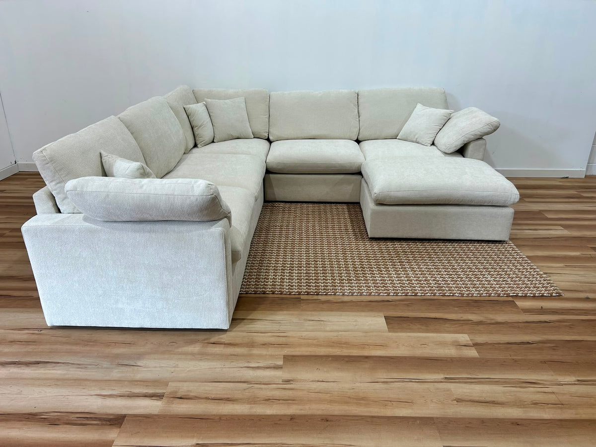 Nest | Cream | Corner Sectional | 5pc Corner + Ottoman
