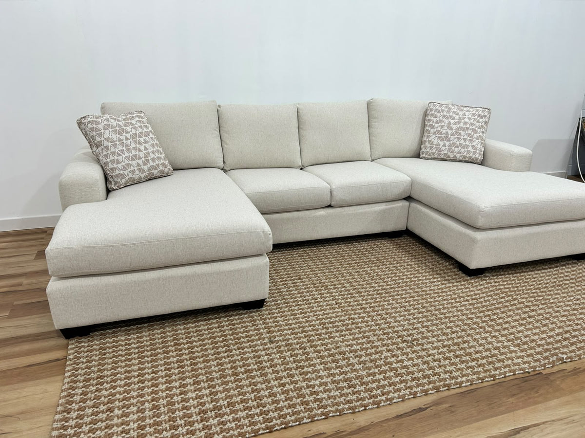 Stylus Cannon Double Chaise Sectional Sofa 128”