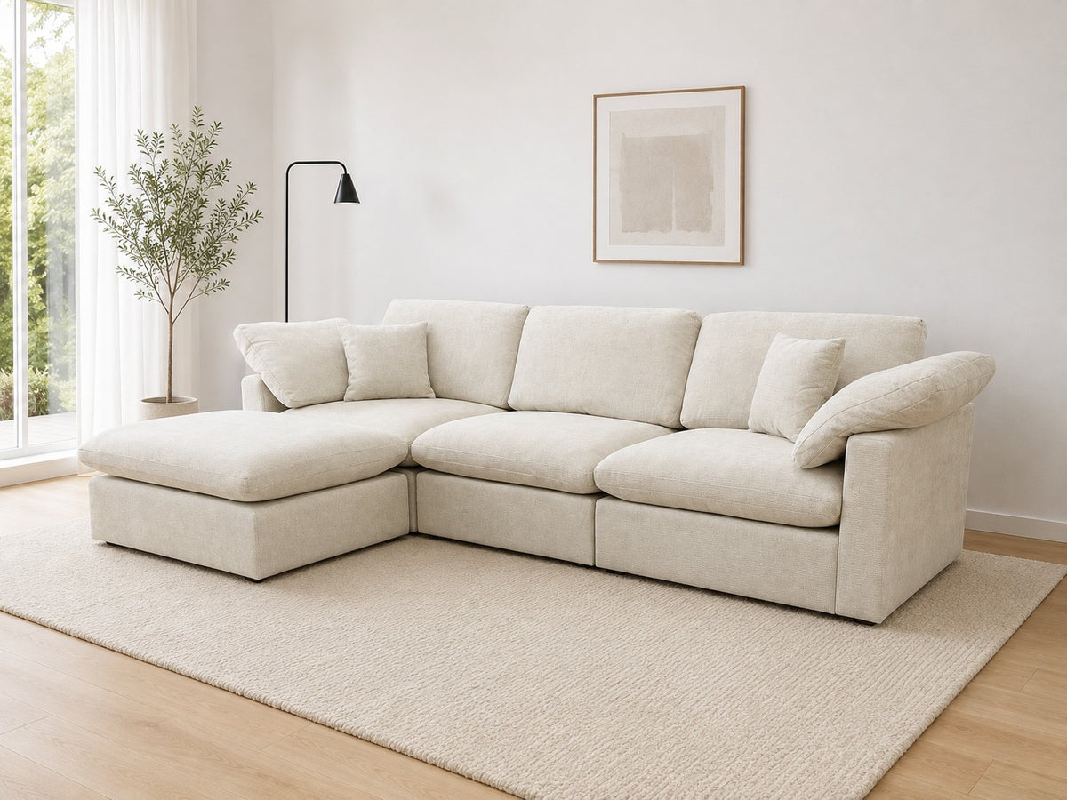 Nest | Cream | Sofa | 3pc + Ottoman